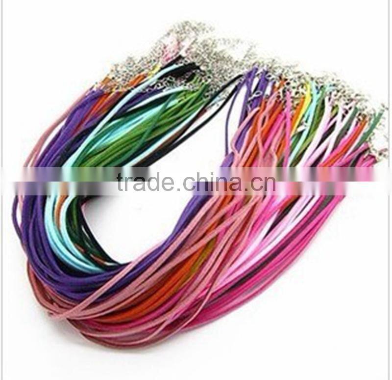 Multi color waxed cord Necklace Lobster Clasp Chain DIY Jewelry Accessories