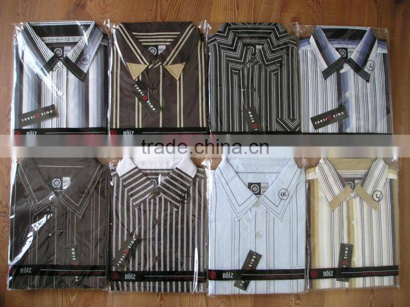 Mens 100% Cotton yarn-dyed Striped Long Sleeve Shirt