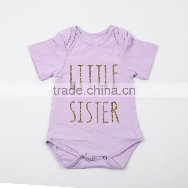 Summer 13 Colors Solid Color Gold Stamp Letters Designs Toddler Rompers For 0-24 Months In Stock