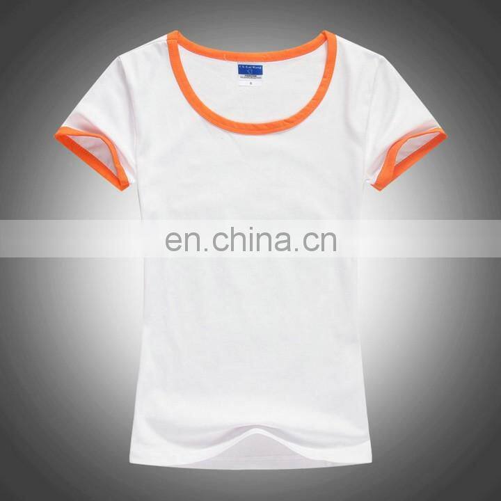 Plain model women shirts,two color t shirt,two tone t-shirt