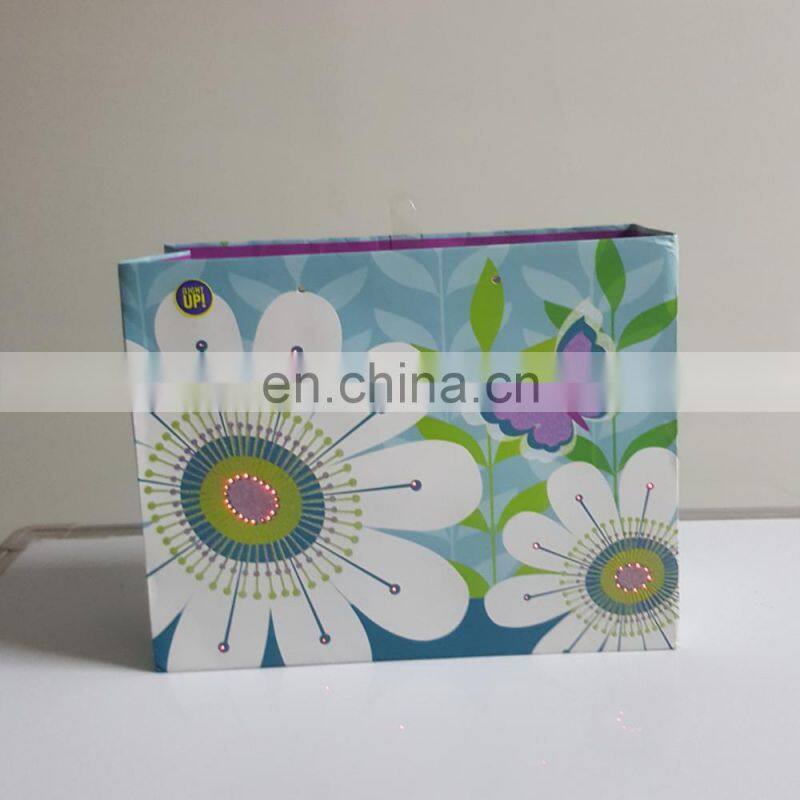 Lighting up tote portable colorful paper gift bag