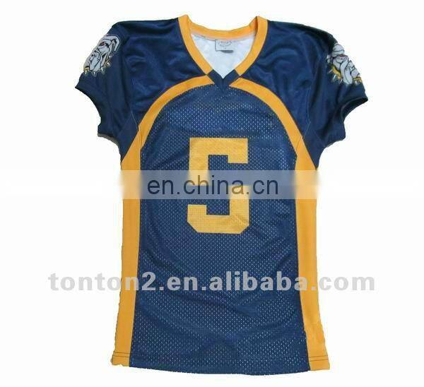 American Football Tops with team names and numbers