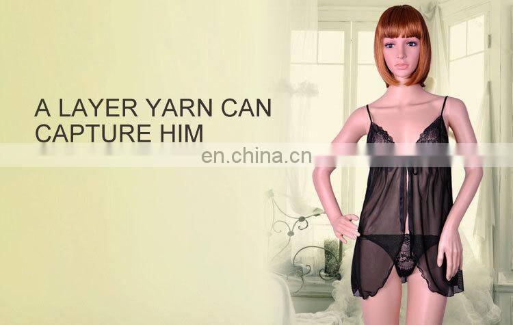 China Supplier Fitness Young Lady Black Sexy Bedroom Wear Nighty Lingerie