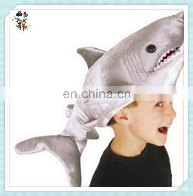 Kids Adults Stag Party Grey Shark Jaws Fish Plush Hats HPC-0260