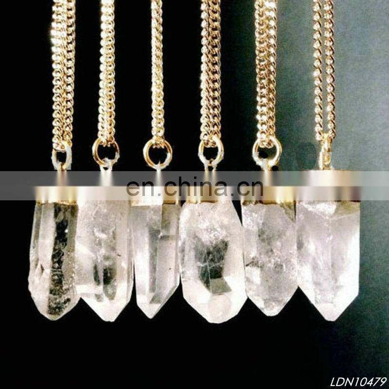 Fashion Tiny Gold Plating Pendant Clear Bullet Glass Necklace Colar Atacado