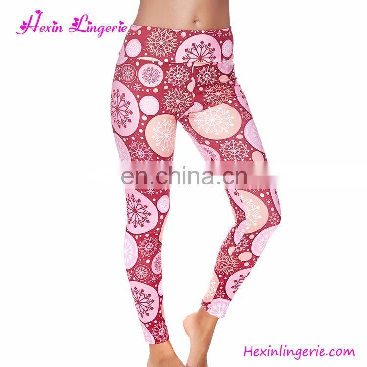 wholesale custom service women capri high waist brushed printing leggings factory