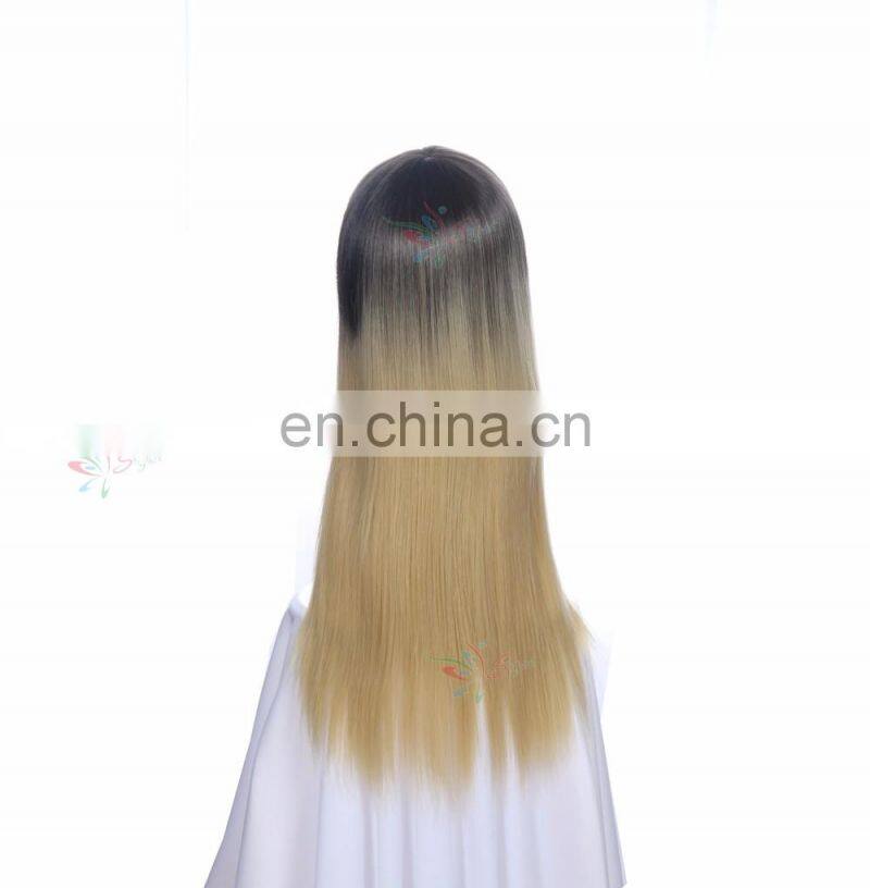 Styler Brand two tone color long cosplay wig cheap fashion fiber machine to make synthetic hair