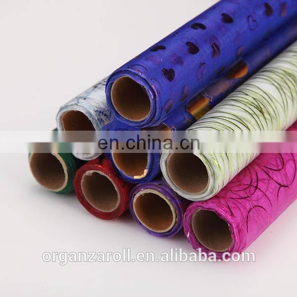 Hot Sale Decoration Fabric Bronzing Crystal Organza Roll