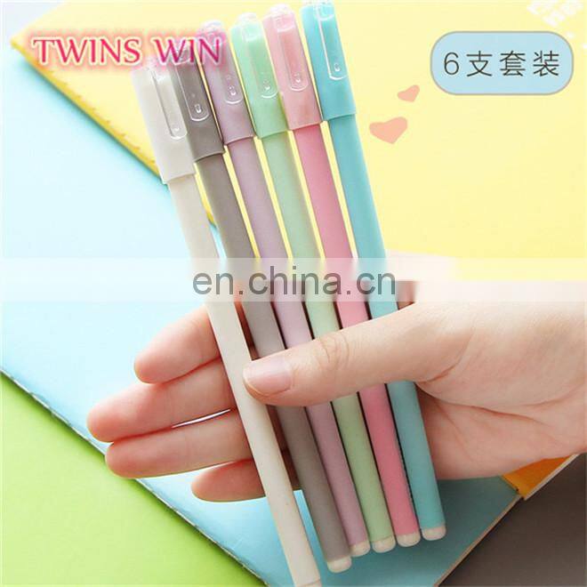 New design korean stationery promotional office school cute fancy multicolor plastic pens gel ink pen with custom logo