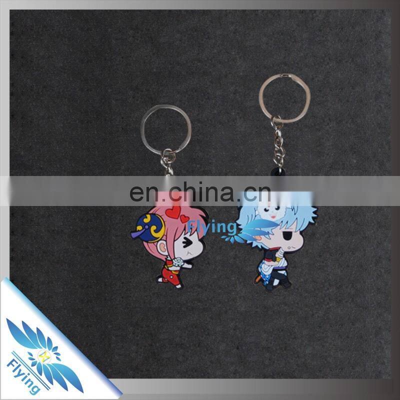 cheap and premium quality embossed logo pvc keychain/ silicone keychain