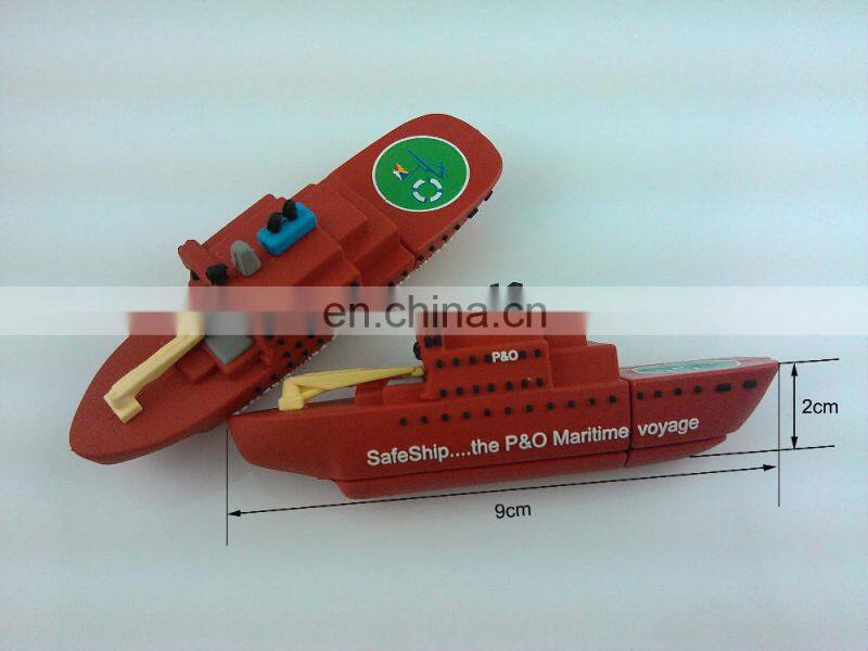2016 New personalized pvc ship shape flash usb in low price