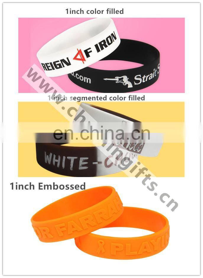 Silicone Bracelets with QR code on Metal Clips/Buckles