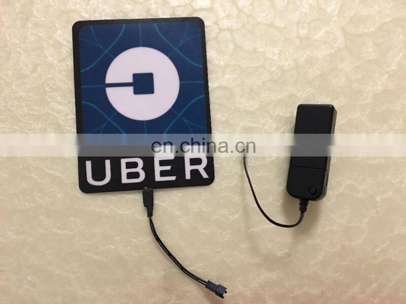 Uber el flashing car sticker glow car sticker on can window with 2AA battery inverter free shipping new uber