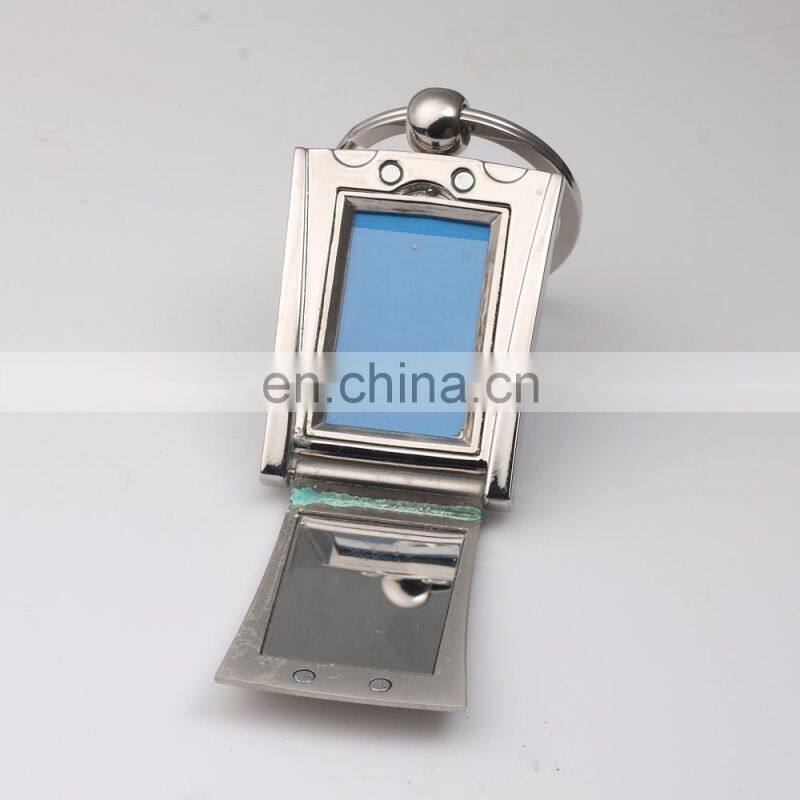 metal custom logo photo frame keychain