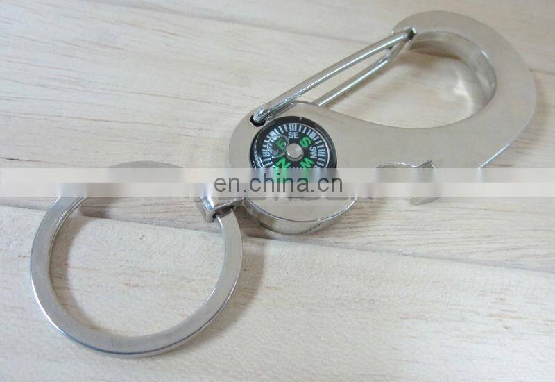 Multifunctional Climbing Hook Compass Keychain Metal