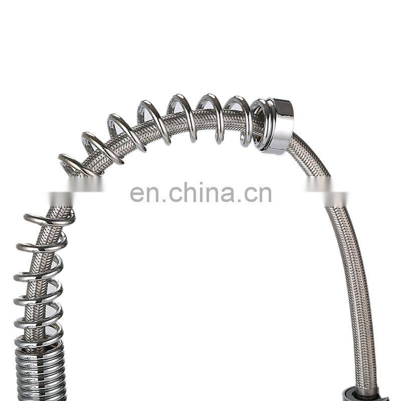 High quality double handed flexible commercial pull up kitchen faucet mixer