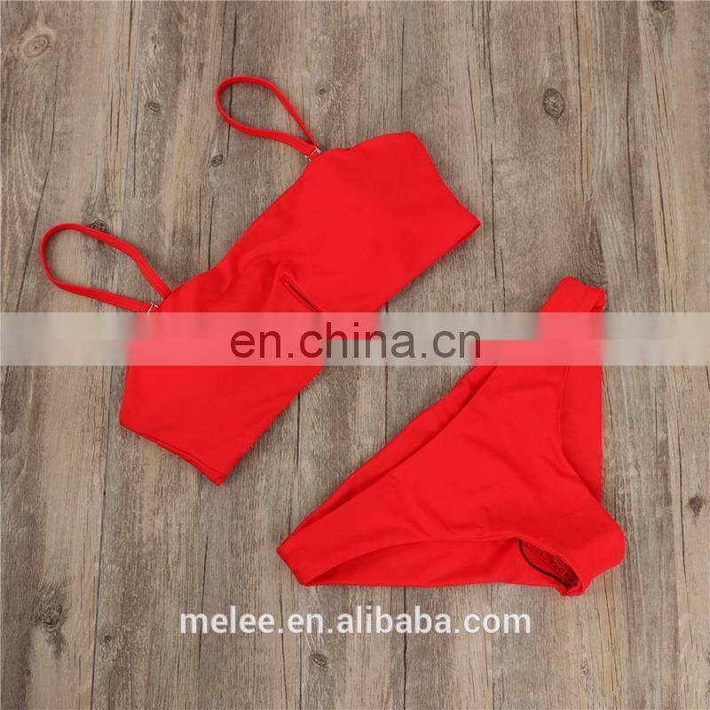 high waist sexy bikini Sexy printing lattice tie Chest pad Thong Beach spa bikinis swimwear women swimsuit biquini swimwear