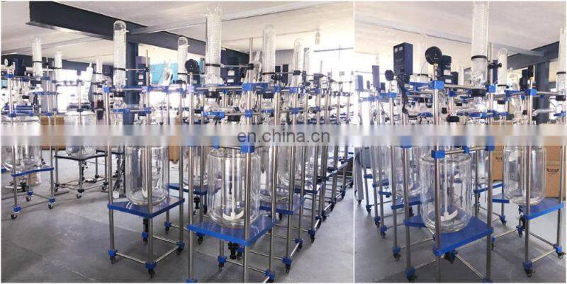 Pharmaceutical lab chemical double walled glass reactor
