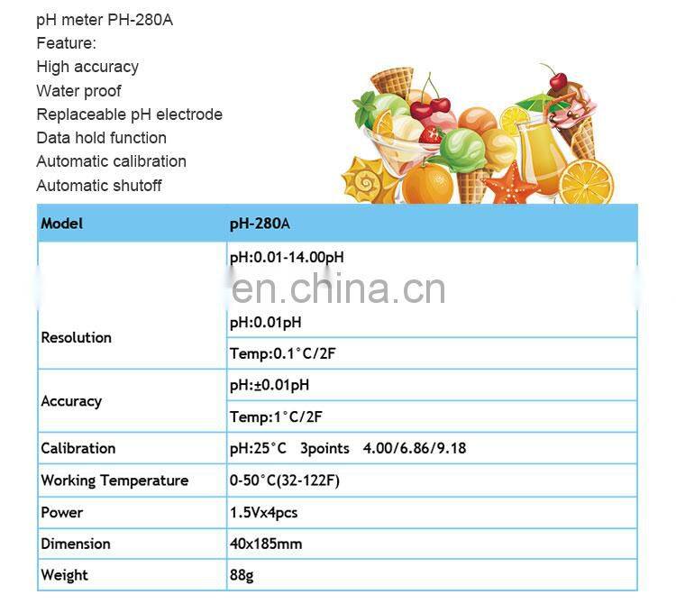 High Quality Ph Tester Water Quality Purity Analyzer For Biology Chemical Laboratory orange Ph Meter 0.00-14.00Ph