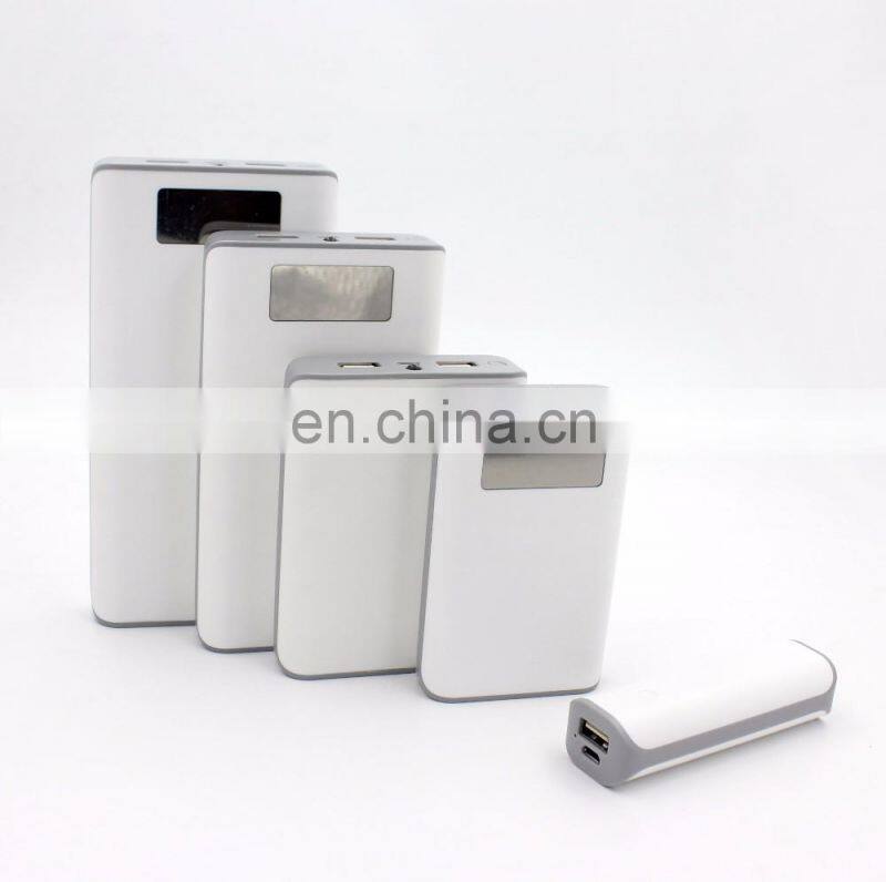 Cheap Fast Charging Two Ports plastic Powerbank oem laser printing logo battery charger gift external charge