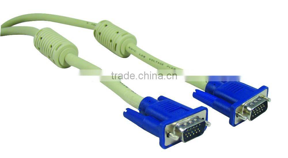 polybag packing 15 pin 3 4 male to male VGA CABLE
