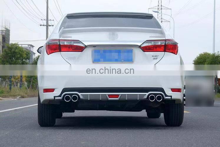car exterior parts front lip splitter front bumper lip body kit for Corolla 14-18 rear diffuser spolier