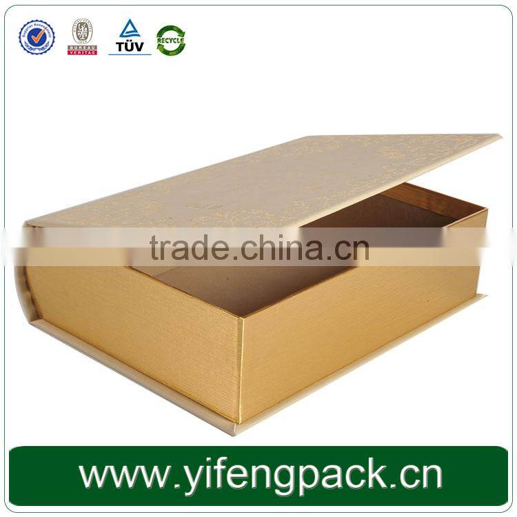 Magnetic closure cardboard book shaped decorative book boxes