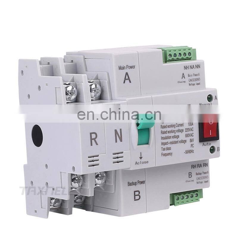 MCB type Dual Power Automatic transfer switch 2P 100A ATS Circuit Breaker Electrical Switch