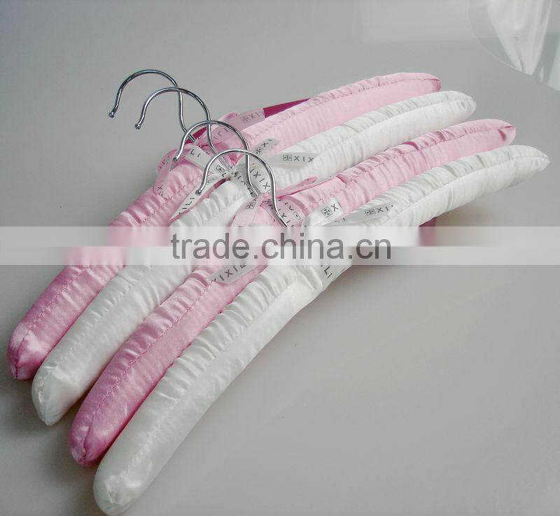 LP80 white satin clothes hangers