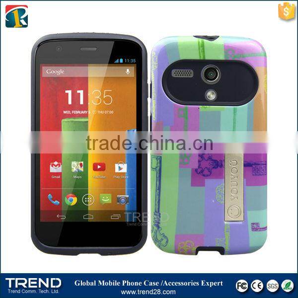wholesale hybrid combo kickstand mobile phone case for moto G