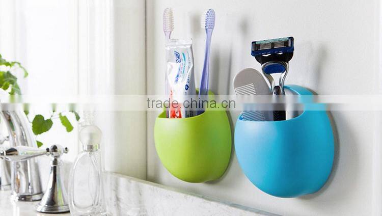 Multifunctional Cute bathroom wall mount Suction Cup Toothbrush Holders
