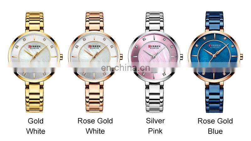 CURREN 9051 Women Bracelet Elegant Business Quartz Watches Japan Movement Stainless Steel Ladies Wristwatch