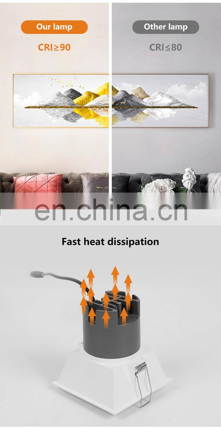 High Quality Dali Frame Recessed Profile Adjustable Fixture 3 Color CCT Spotlight Led Spot Light