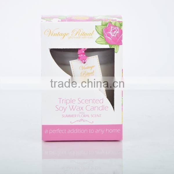 360g Scented Candle with glass Jar and lid ,Home Decorative wax candle jar SA-2085