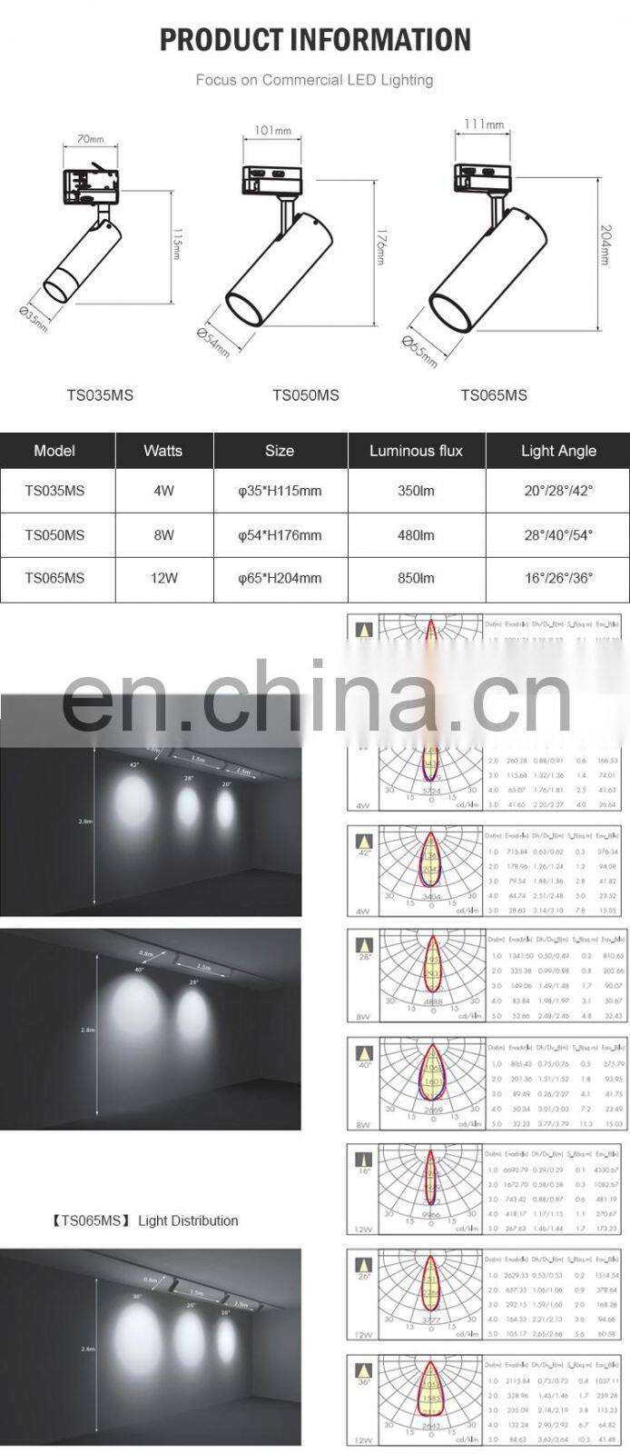 High Quality Aluminum Magnetic Rail Installation Modern Living Room 4 Watt COB Led Track Light