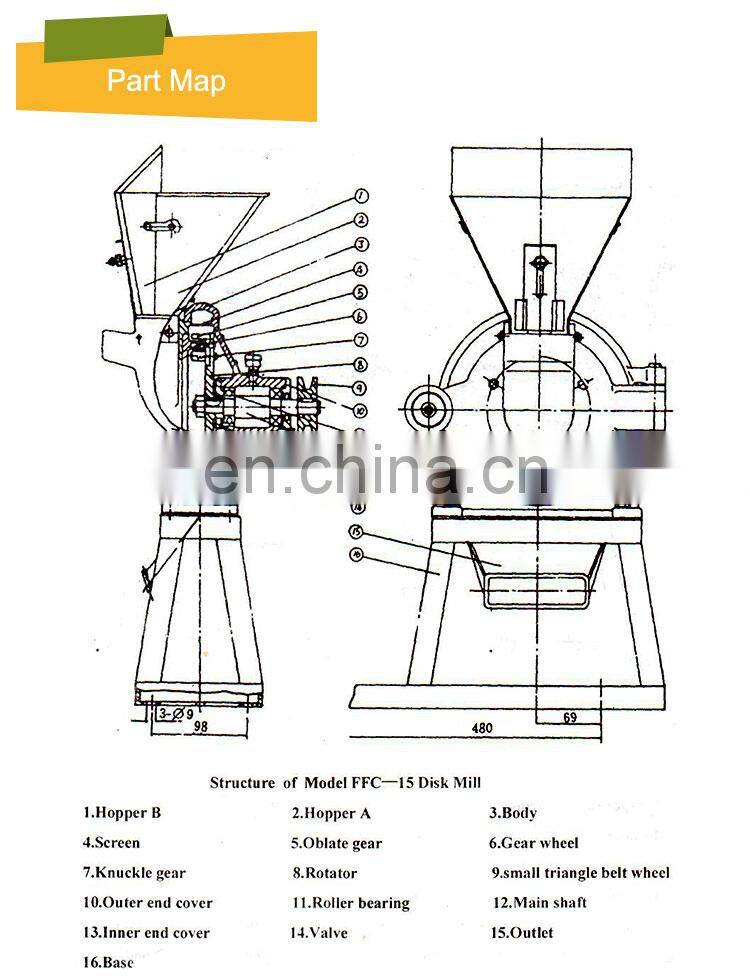 small mini factory direct sale Wheat Flour Mill/Wheat Flour Mill Machine/Disk Mill Machine