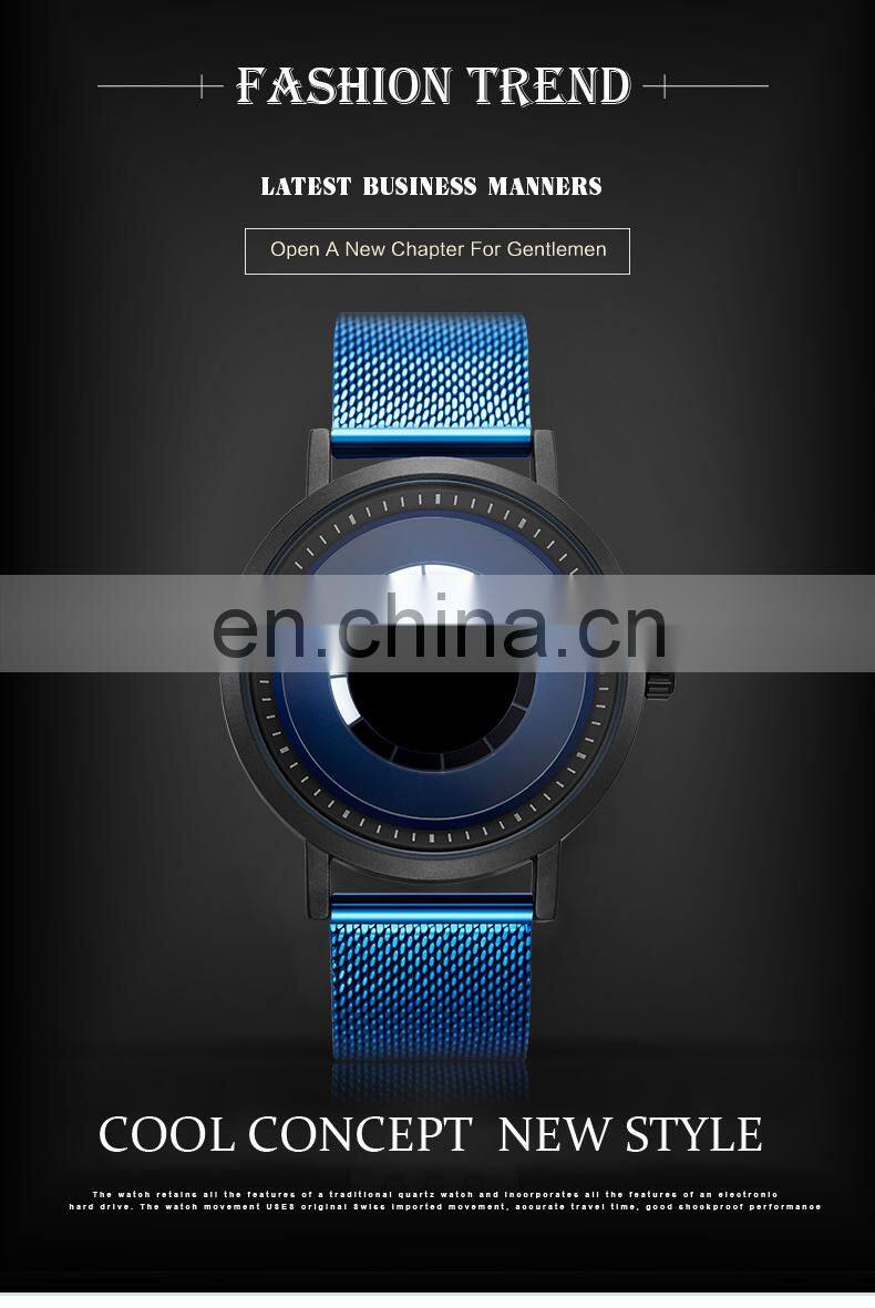 SINOBI Unique Design Rotating Dial Watches S9800G Men Creative Wrist Watch Sliver Gentleman Business Handwatch