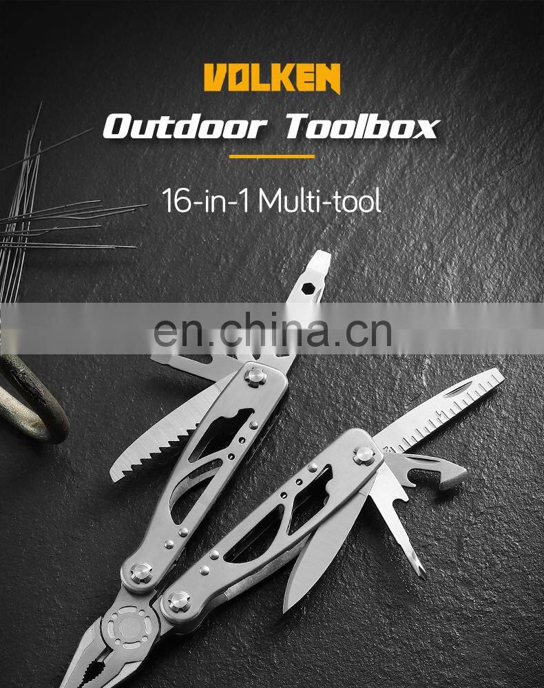 New Outdoor Stainless Steel Folding Pliers 16 in 1 Multi-function Pliers Home Pocket Combination Maintenance Tool