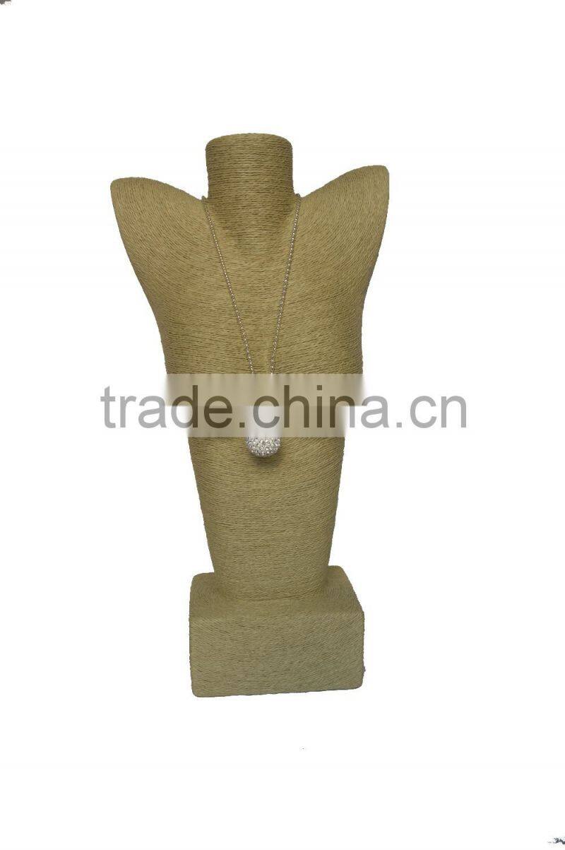 Luxury suede necklace Display Bust ,suede necklace display stand ,necklace display statues for jewelry shop decoration and show