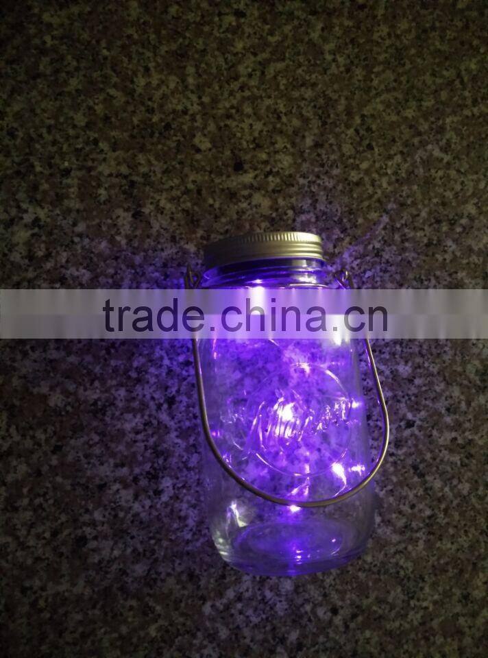 16oz glass mason jar with solar light lid