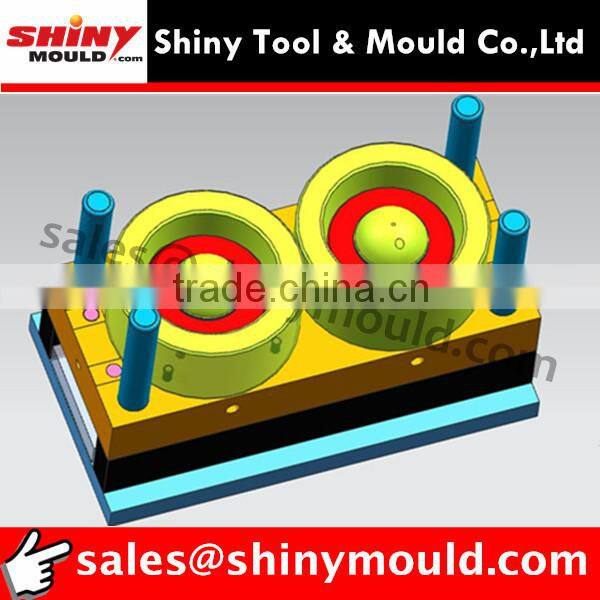 2 cavities plastic thin wall milk tea cup lid mould