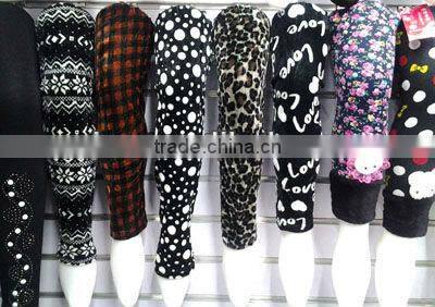 fashion winter flower embroidery women leggings