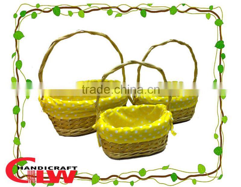 easter basket wholesale:valentine's day basket,handicraft basket,set of 3 split willow & wood chip basket