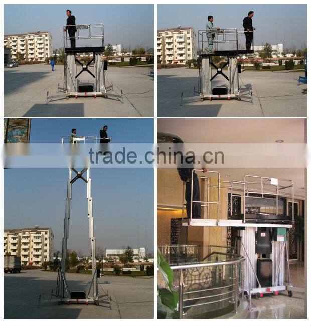 Double Mast Aluminum scissor lift / lifting platform