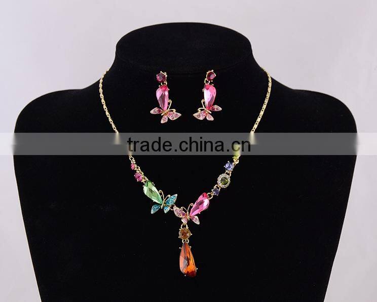 Classic Wholesale Fashion Jewelry Handmade Mix Color Crystal Jewelry Set