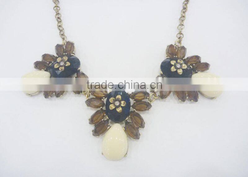 FASHION EPOXY BEADS STATEMENT NECKLACE