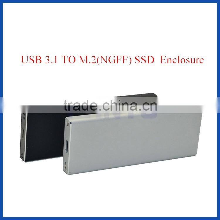 USB3.1 Gen 2 10 Gbps to 2280 M.2 NGFF B Key SATA based type SSD case M.2 SSD Enclosure