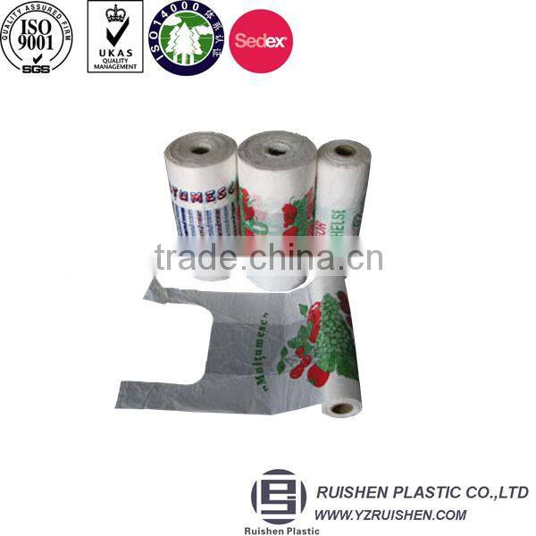 Transparent HDPE Printed T-shirt Rolling Bags