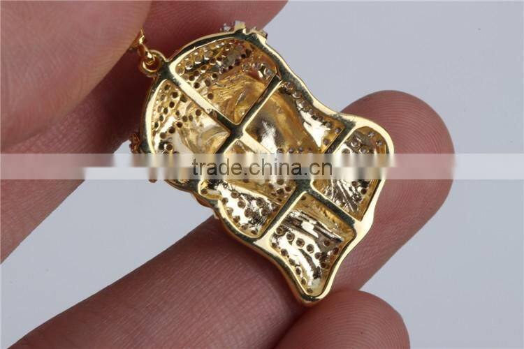 Custom 925 sterling silver iced out hip hop jewelry gold plated religious pendants