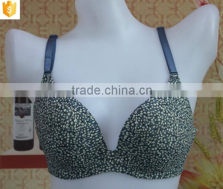 Nice blue young girl bra,flower printed women bra